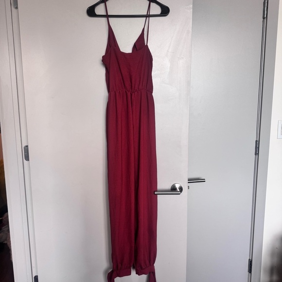 Zara Ankle Tie Jumpsuit in Brick Red Orange Medium - Picture 4 of 6